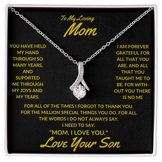 To My Loving Mom Alluring Beauty necklace from Son