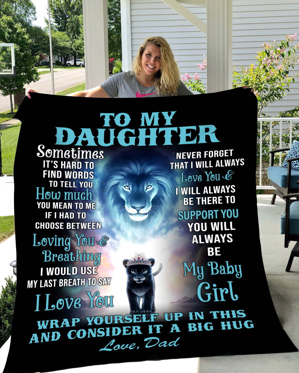 Daughter, My Baby Girl Sherpa Blanket 50 x 60